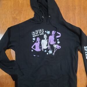 Olivia Rodrigo GUTS World Tour Hoodie Sweatshirt Size Medium Black Graphic Print